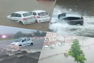 rain news  heavy rain in jaipur  jaipur news  heavy rain in rajasthan  जयपुर की खबर  राजस्थान की खबर  राजस्थान में बारिश  गुलाबी नगरी में बारिश