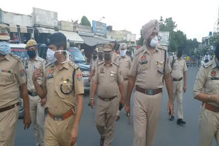 Flag march by police in Hoshiarpur in view of Independence Day