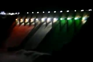 lal Dam illuminated in tricolour