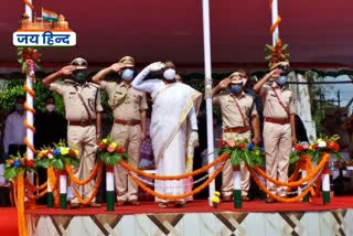 Governor Draupadi Murmu unfurls the tricolour  in Dumka