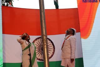 dk shivakumar flag hoists in bangalore kpcc office