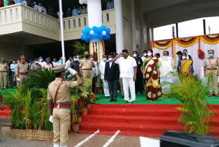 minister thalasani srinivas yadav flag hosted in medak collectorate