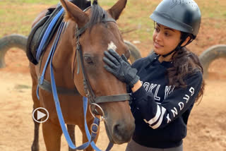 Praneeta Subhash horse riding