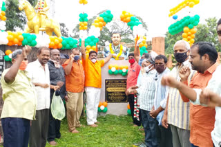 Statue of Colonel Santosh Babu unveiled at Kaikaram