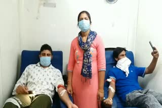 Youth donated blood on Independence Day in Palwal