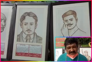 Prem Shukla of Rohini made pictures of revolutionaries with his blood