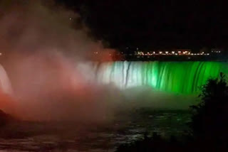 Canada's Niagara falls illuminated in colour of Indian flag on Independence Day