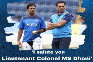 Ravi Shastri and MS Dhoni