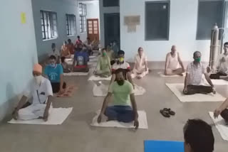 corona patients do Yoga to increase immunity system in Ambala