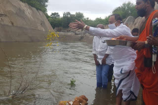 krishna water reached to kadapa district