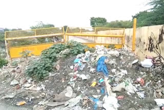 drain road blocked after construction at jai vihar in delhi