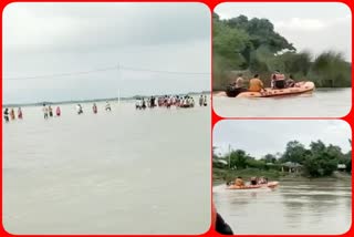 a 5-year-old child has missing after boat overturn in kosi river SDRF team is  searching in saharsa
