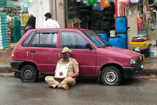 Sakleshpur  Tahsildar  Police Constable  Apollo Medical  Protest  Karnataka  deflate tyres  കർണാടക  തഹസിൽദാർ  ബെംഗളുരു  അപ്പോളോ  പ്രതിഷേധം