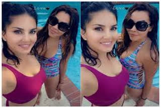 sunny leone sets the internet on fire with her stunning pool selfies view photos