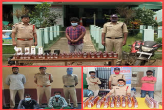 illegal transport of liquor seazed in krishna and west godavari districts