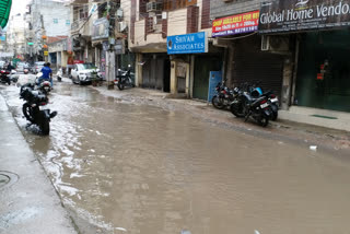 waterlogging in uttam nagar due to rain