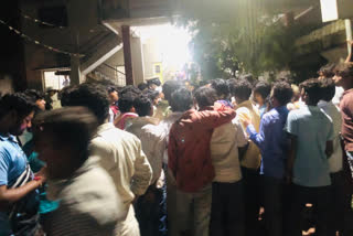 Tense situation in front of Devadurga police station