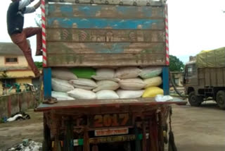 Seized truck full of rice