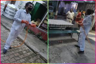 Sangam Vihar police station sanitized