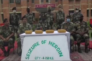 BSF and Punjab police seized 4 kg of heroin from Pakistan border