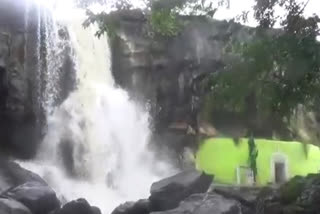 The waterfall at Wazra is flowing