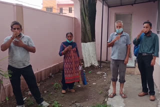 People consuming Ayush decoction