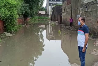 Water logging in entire jhajjar city due to rain notice sent to many factories