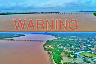 third warning at godavari in bhadrachalam as water level reached to fifty four feet