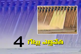 nagarjuna-sagar-dam-four-crust-gates-are-lifted