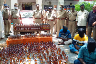 liquor transporting caught by seb officers in krishna, kadapa and nellore districts