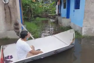 water logging at behala satyajit park