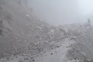 Landslide occurred on Chamba-Jot road