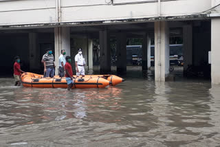 Sanitation in the Kolkata police body guard lines in the rain