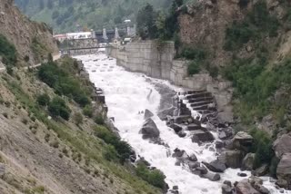 JSW Baspa hydroelectric project released water from dam