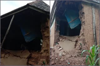 House collapsed due to heavy rain in Mandi