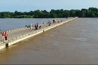 Narmada River's backwater came to Barna river bridge