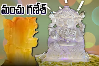 Ganesha idols made of ice attracts devotees in Theni