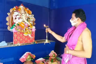 puri latest news, ganesh puja in puri, ganesh puja, ganesh puja amid corona, ପୁରୀ ଲାଟେଷ୍ଟ ନ୍ୟୁଜ୍‌, ପୁରୀରେ ଗଣେଶ ପୂଜା, ଗଣେଶ ପୂଜା, କୋରୋନା କାଳେ ଗଣେଶ ପୂଜା