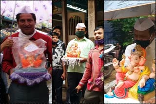 People rushed to market in breazing rain for Ganesh idol purchase