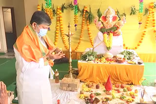 Vinayaka Chavithi Celebrations at NTR trust Bhavan in Hyderabad