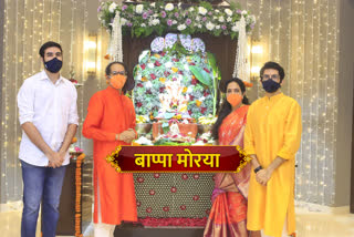 CM Uddhav Thackeray offers prayers to Lord Ganesha at his residence in Mumbai