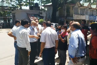 BJP MLA Narendra Thakur inspects pavement construction work in the city