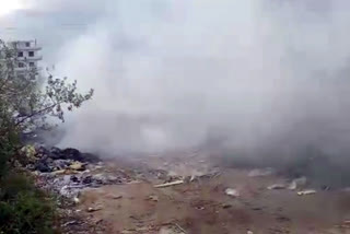 Burning of chemical waste in industrial area bothers people in gannaur