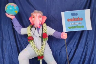 Eco-friendly Ganesha in Karnataka pays tribute to corona warriors