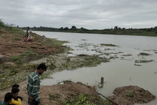 Chambal river in spate after rain