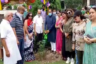 bjp leader vipul goyal planted herbal plants in central park faridabad