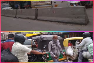 sangam vihar raitya marg jam due to traffic and dividers