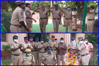 police were honoured as they defeated corona and rejoins in duty at prakasam district