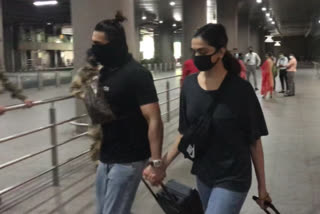 Ranveer, Deepika spotted twinning in black as they return from Bengaluru