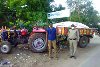 ration rice seized in prkasam dst illegal transport to  guntur dst from prakasam